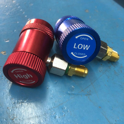 🔥พร้อมส่ง🔥คอปเปอร์ เติมน้ำยาแอร์ R134a (สีน้ำเงิน+สีแดง) High + Low side ชุดคอปเปอร์ คอปเปอร์แอร์ ราคา/ชิ้น  สินค้าในไทย