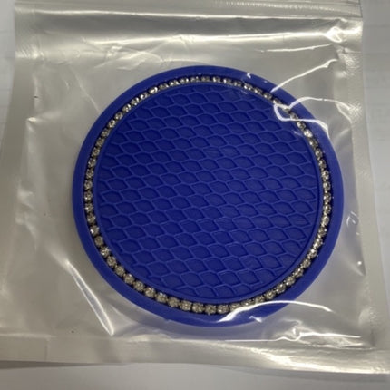 🔥พร้อมส่ง🔥แผ่นรองแก้วซิลิโคน กันลื่น กันน้ําร้อนลวก ประดับพลอยเทียม ขนาดเล็ก แบบพกพา อุปกรณ์เสริม สําหรับตกแต่งภายในรถยน