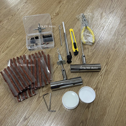 ชุดปะยาง ชุดปะยางฉุกเฉิน ชุดเข็มปะยางแบบเหล็ก ชุดซ่อมยางรถยนต์ พร้อมไหมปะและอุปกรณ์ซ่อม 68 ชิ้น/ชุด สินค้าพร้อมส่งในไทย