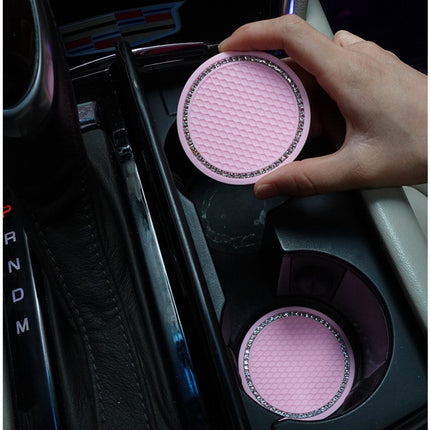 🔥พร้อมส่ง🔥แผ่นรองแก้วซิลิโคน กันลื่น กันน้ําร้อนลวก ประดับพลอยเทียม ขนาดเล็ก แบบพกพา อุปกรณ์เสริม สําหรับตกแต่งภายในรถยน