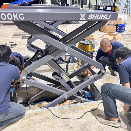 ลิฟท์กรรไกร ลิฟท์เอ็กซ์  แบบฝังพื้น สำหรับงานซ่อมช่วงล่าง รุ่น SL-4.0 B