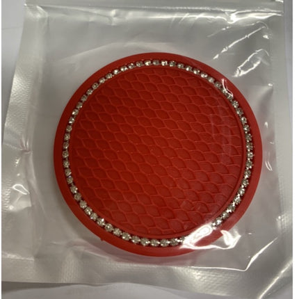 🔥พร้อมส่ง🔥แผ่นรองแก้วซิลิโคน กันลื่น กันน้ําร้อนลวก ประดับพลอยเทียม ขนาดเล็ก แบบพกพา อุปกรณ์เสริม สําหรับตกแต่งภายในรถยน