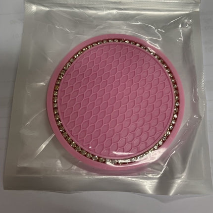 🔥พร้อมส่ง🔥แผ่นรองแก้วซิลิโคน กันลื่น กันน้ําร้อนลวก ประดับพลอยเทียม ขนาดเล็ก แบบพกพา อุปกรณ์เสริม สําหรับตกแต่งภายในรถยน