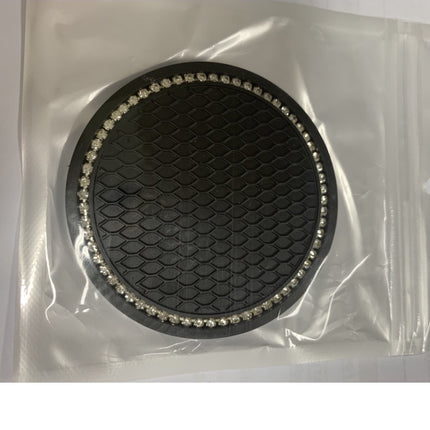 🔥พร้อมส่ง🔥แผ่นรองแก้วซิลิโคน กันลื่น กันน้ําร้อนลวก ประดับพลอยเทียม ขนาดเล็ก แบบพกพา อุปกรณ์เสริม สําหรับตกแต่งภายในรถยน