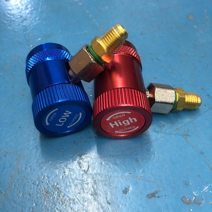 🔥พร้อมส่ง🔥คอปเปอร์ เติมน้ำยาแอร์ R134a (สีน้ำเงิน+สีแดง) High + Low side ชุดคอปเปอร์ คอปเปอร์แอร์ ราคา/ชิ้น  สินค้าในไทย