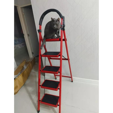 🔥พร้อมส่ง🔥บันได พับได้ อลูมิเนียม รับน้ำหนักได้ 100KG ( 7ชั้น) แดง / ดำ บันไดพับได้ Folding stairs สินค้าในไทย