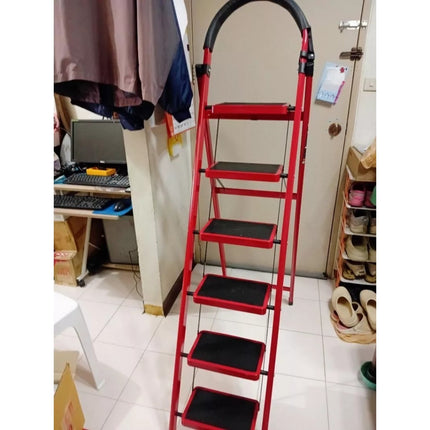 🔥พร้อมส่ง🔥บันได พับได้ อลูมิเนียม รับน้ำหนักได้ 100KG ( 7ชั้น) แดง / ดำ บันไดพับได้ Folding stairs สินค้าในไทย