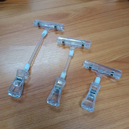 🔥พร้อมส่ง🔥ป้ายหนีบ ที่หนีบป้ายราคา แบบใส ปรับได้ ตัวหนีบป้ายข้อความหรือราคาสินค้า คลิปหนีบป้ายราคา Billboard Clip ในไทย