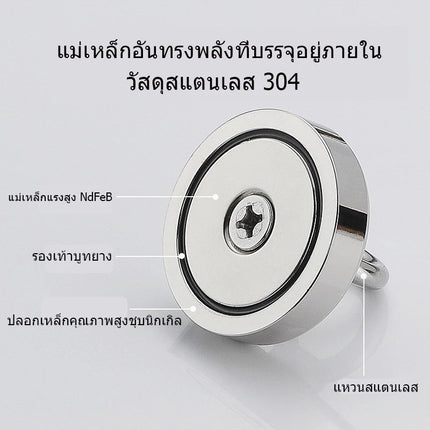 🔥พร้อมส่ง🔥ตะขอแม่เหล็ก แม่เหล็กแรงดูดสูง Fishing magnet แม่เหล็กเก็บของ แรงดูดสูงสุด 32kg