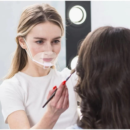 🔥พร้อมส่ง🔥หน้ากากกันน้ำลาย ปิดปากพลาสติก Mouth Shield ชุด 10 ชิ้น สินค้าในไทย