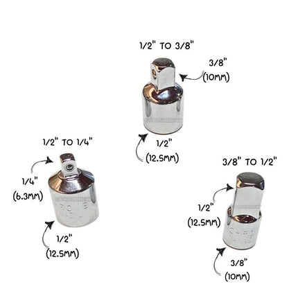 🔥พร้อมส่ง🔥บล๊อก ข้อต่อเพิ่ม ข้อลด ขนาด ตัวแปลงลูกบล็อก ข้อต่อบล็อค 1/2”(4หุน),3/8”(3หุน),1/4”(2หุน) ตัวแปลงบล็อก CRV