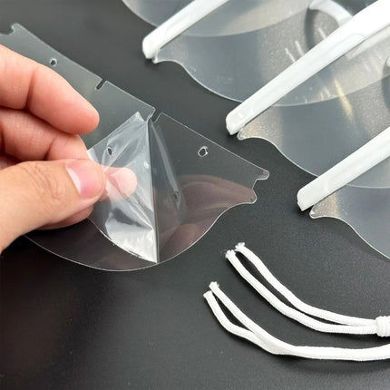 🔥พร้อมส่ง🔥หน้ากากกันน้ำลาย ปิดปากพลาสติก Mouth Shield ชุด 10 ชิ้น สินค้าในไทย