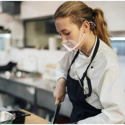 🔥พร้อมส่ง🔥หน้ากากกันน้ำลาย ปิดปากพลาสติก Mouth Shield ชุด 10 ชิ้น สินค้าในไทย