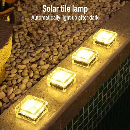 🔥พร้อมส่ง🔥ไฟโซล่าเซส์ ไฟอิฐก้อนน้ำแข็ง ไฟสนามหญ้า LED พลังงานแสงอาทิตย์สำหรับกลางแจ้ง- กันน้ำ ให้แสงสว่างอัตโนติ