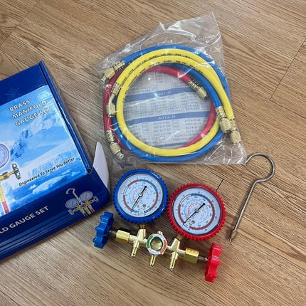 🔥พร้อมส่ง🔥ชุดเกจ์เติมน้ำยาแอร์ เกจ์วัดน้ำยาแอร์ พร้อมสาย 35นิ้ว ชาร์จน้ำยา R12,R22,R404 สินค้าในไทย