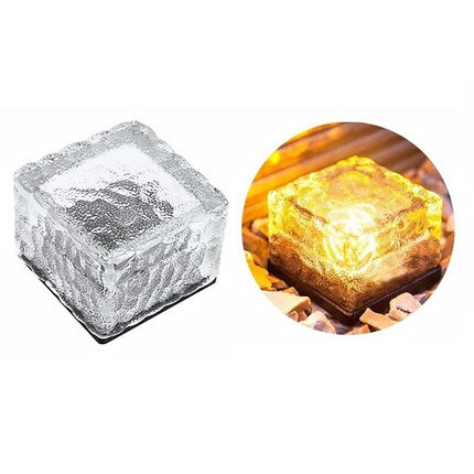 🔥พร้อมส่ง🔥ไฟโซล่าเซส์ ไฟอิฐก้อนน้ำแข็ง ไฟสนามหญ้า LED พลังงานแสงอาทิตย์สำหรับกลางแจ้ง- กันน้ำ ให้แสงสว่างอัตโนติ