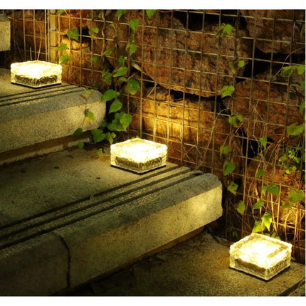 🔥พร้อมส่ง🔥ไฟโซล่าเซส์ ไฟอิฐก้อนน้ำแข็ง ไฟสนามหญ้า LED พลังงานแสงอาทิตย์สำหรับกลางแจ้ง- กันน้ำ ให้แสงสว่างอัตโนติ