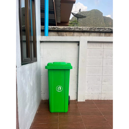 🔥พร้อมส่ง🔥ถังขยะเขียว ถังขยะ ถังขยะเทศบาล กทม. พลาสติก มีฝาเปิด-ปิด ทนทาน ขนาด 30L สินค้าในไทย