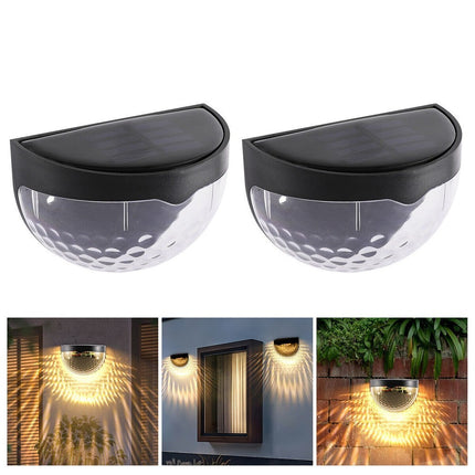 🔥พร้อมส่ง🔥โคมไฟ ไฟโซล่าเซส์ ครึ่งวงกลม ติดผนัง ตกแต่งรั้ว กำแพง โคมไฟ 6 LED ใช้พลังงานแสงอาทิตย์ กันน้ํา