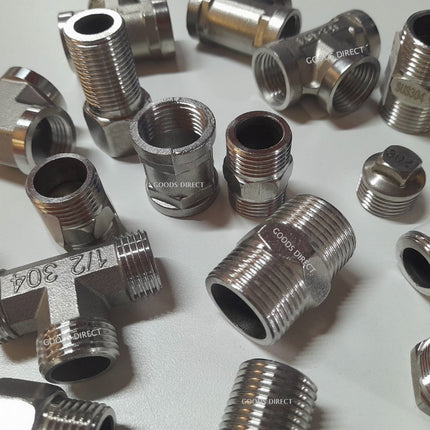 ข้อต่อก๊อกน้ำ ข้อต่อสเตนเลส 304 ขนาด1/2” และ3/4" สินค้าพร้อมส่งในไทย