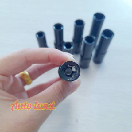 🔥พร้อมส่ง🔥ลูกบล็อกยาว ลูกบล็อก ลูกบล็อกลม บล็อกขันล้อ บล็อกต่อสว่าน ข้อต่อ 6 เหลี่ยมยาว 1/2" (4หุน) สีดำ สินค้าในไทย