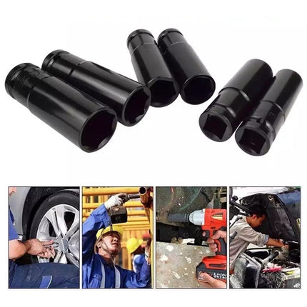 🔥พร้อมส่ง🔥ลูกบล็อกยาว ลูกบล็อก ลูกบล็อกลม บล็อกขันล้อ บล็อกต่อสว่าน ข้อต่อ 6 เหลี่ยมยาว 1/2" (4หุน) สีดำ สินค้าในไทย