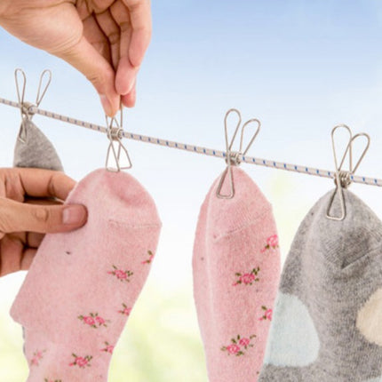 🔥พร้อมส่ง🔥ไม้หนีบผ้า ตัวหนีบผ้า หนีบขดลวด กิ๊บหนีบผ้า คลิปหนีบผ้า สแตนเลส แพ็ค10ชิ้น 4/5/6ซม. ราคา/10ชิ้น สินค้าในไทย