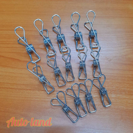 🔥พร้อมส่ง🔥ไม้หนีบผ้า ตัวหนีบผ้า หนีบขดลวด กิ๊บหนีบผ้า คลิปหนีบผ้า สแตนเลส แพ็ค10ชิ้น 4/5/6ซม. ราคา/10ชิ้น สินค้าในไทย