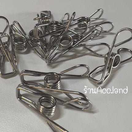 🔥พร้อมส่ง🔥ไม้หนีบผ้า ตัวหนีบผ้า หนีบขดลวด กิ๊บหนีบผ้า คลิปหนีบผ้า สแตนเลส แพ็ค10ชิ้น 4/5/6ซม. ราคา/10ชิ้น สินค้าในไทย