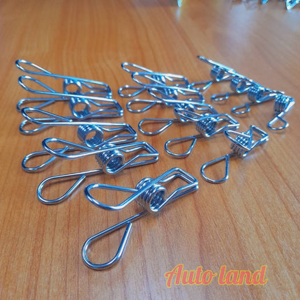 🔥พร้อมส่ง🔥ไม้หนีบผ้า ตัวหนีบผ้า หนีบขดลวด กิ๊บหนีบผ้า คลิปหนีบผ้า สแตนเลส แพ็ค10ชิ้น 4/5/6ซม. ราคา/10ชิ้น สินค้าในไทย