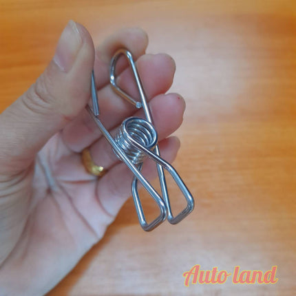 🔥พร้อมส่ง🔥ไม้หนีบผ้า ตัวหนีบผ้า หนีบขดลวด กิ๊บหนีบผ้า คลิปหนีบผ้า สแตนเลส แพ็ค10ชิ้น 4/5/6ซม. ราคา/10ชิ้น สินค้าในไทย