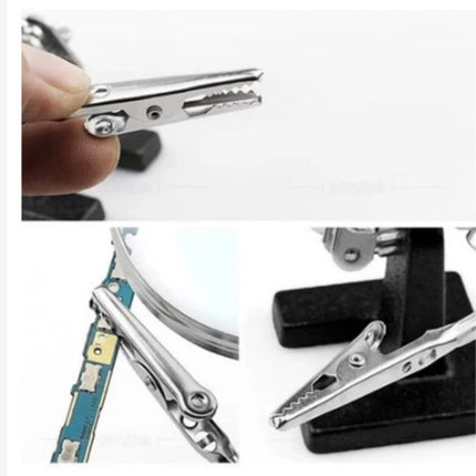 🔥พร้อมส่ง🔥แท่นจับชิ้นงาน แท่นจับยึดชิ้นงาน 2 แขนพร้อมแว่นขยาย และที่วางหัวแร้งบัดกรี สินค้าในไทย