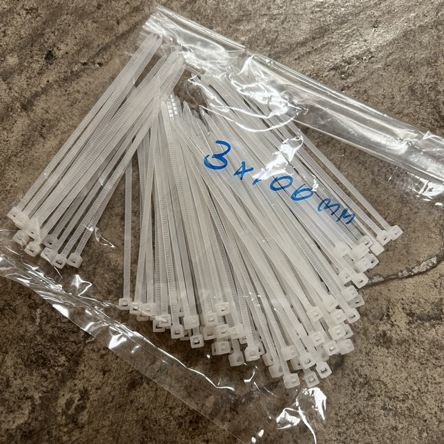 เคเบิ้ลไทร์ Cable Tie ไนลอน สายรัด สีขาว เคเบิ้ลไทร์ เข็มขัดรัดสายไฟ หนวดกุ้ง สายรัดไนล่อน สายเคเบิล สินค้าพร้อมส่งในไทย