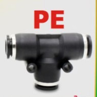 PE ข้อต่อสามทาง ข้อต่อ ข้อต่อลม ข้อต่อสายลม AirHose Fitting ฟิตติ้งท่ออากาศ สินค้าพร้อมส่งในไทย