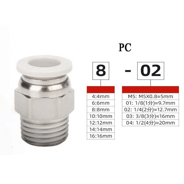 ข้อต่อลม เกลียวนอก ฝาขาว ข้อต่อลมเกลียวนอก ขนาด 14 mm. สินค้าในไทย
