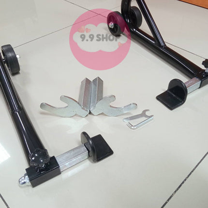 🚚พร้อมส่ง🚚สแตนตั้งรถ สแตนเซอร์วิส สแตนยกรถมอเตอร์ไซค์ขนาด150-1000Cc มีสปริงปรับระดับได้ (รุ่นมีล้อ)