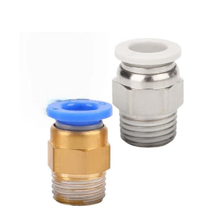 ข้อต่อลมเกลียวนอก ข้อต่อตรง เสียบสายลม ขนาด 6-12mm 01-04 สินค้าในไทย