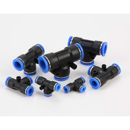 PE ข้อต่อสามทาง ข้อต่อ ข้อต่อลม ข้อต่อสายลม AirHose Fitting ฟิตติ้งท่ออากาศ สินค้าพร้อมส่งในไทย