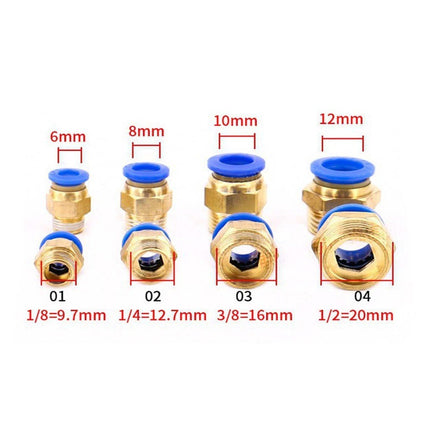ข้อต่อลมเกลียวนอก ข้อต่อตรง เสียบสายลม ขนาด 6-12mm 01-04 สินค้าในไทย
