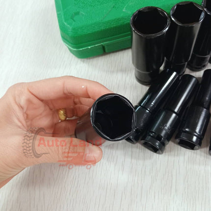 🚚พร้อมส่ง🚚10 ตัว/ชุด ชุดประแจไฟฟ้า Hex Shank ลูกบล็อกยาว ชุดลูกบล็อกยาว ชุดบล็อก ชุดประแจไฟฟ้า 1/2'' 4หุน