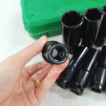 🚚พร้อมส่ง🚚10 ตัว/ชุด ชุดประแจไฟฟ้า Hex Shank ลูกบล็อกยาว ชุดลูกบล็อกยาว ชุดบล็อก ชุดประแจไฟฟ้า 1/2'' 4หุน