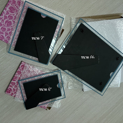 🔥พร้อมส่ง🔥กรอบรูป กรอบรูปคริสตัล ขอบเงิน/ทอง กรอบรูปกระจก กรอปรูปมินิมอล กรอบรูปตั้งได้ กระจกแนวตั้งและนอน ราคา/ชิ้น