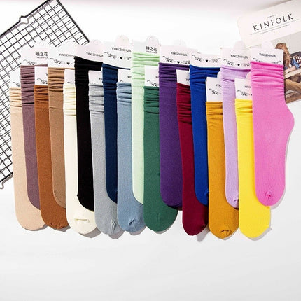 🔥พร้อมส่ง🔥ถุงเท้า ถุงเท้าข้อกลาง สีโทนพาสเทล ผ้าเบาสบาย ไม่อับชื้น ถุงเท้าน่ารัก มินิมอล ผ้านิ่ม ราคา/คู่ สินค้าในไทย