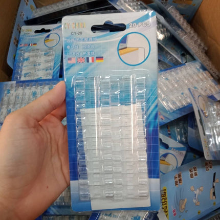 🚚พร้อมส่ง🚚คคลิปเก็บสายไฟ ตัวล็อกสายไฟ อุปกรณ์จัดระเบียบ คลิปจัดเก็บสายเคเบิ้ล สายชาร์จ USB  16/20ชิ้น สินค้าในไทย
