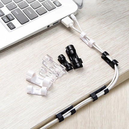 🚚พร้อมส่ง🚚คคลิปเก็บสายไฟ ตัวล็อกสายไฟ อุปกรณ์จัดระเบียบ คลิปจัดเก็บสายเคเบิ้ล สายชาร์จ USB  16/20ชิ้น สินค้าในไทย