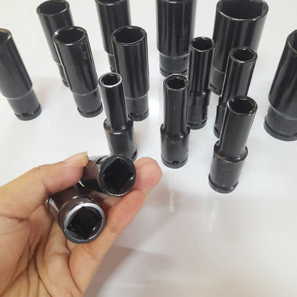 🚚พร้อมส่ง🚚ลูกบล็อกยาว ลูกบล็อก 6 เหลี่ยมยาว 1/2" (4หุน) ลูกบล็อกแบบยาว ลูกบล๊อกลม ประแจเครื่องมือ บล็อกดำ ข้อต่อ