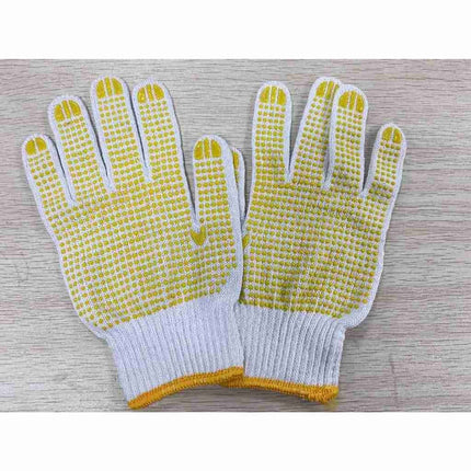🔥พร้อมส่ง🔥ถุงมือกันลื่น ถุงมือผ้า ถุงมือทอผ้าฝ้าย อย่างหนา มีหลายแบบให้เลือก (สีขาว/สีเทา/สีลาย) ราคา/12คู่  สินค้าในไทย