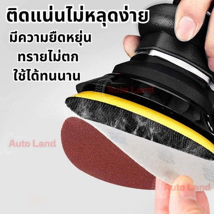 🔥พร้อมส่ง🔥กระดาษทรายกลม (100แผ่น) หลังสักหลาด กระดาษทรายตีนตุ๊กแก ขนาด 4" ไมมีรู