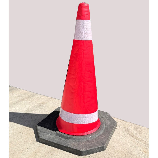 🔥พร้อมส่ง🔥กรวยฉุกเฉิน EVA กรวยจราจร สีแดงสูง 70ซม. Road Cone ความยืดหยุ่นสูงและทนทาน ฐานยางดำ สินค้าในไทย
