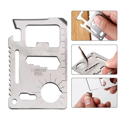 🔥พร้อมส่ง🔥การ์ด การ์ดอเนกประสงค์ Multitool 11 in 1 ขนาดบัตร ATM SP สแตนเลส พกพาสะดวก ใช้งานง่าย สินค้าในไทย